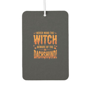 Dachshund Halloween Witch Warning Typography Vecto Air Freshener