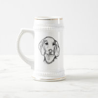 dachshund hand drawn sketch black white puppy dog