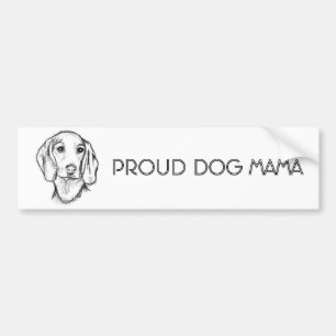 dachshund hand drawn sketch black white puppy dog bumper sticker