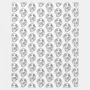 dachshund hand drawn sketch black white puppy dog  fleece blanket