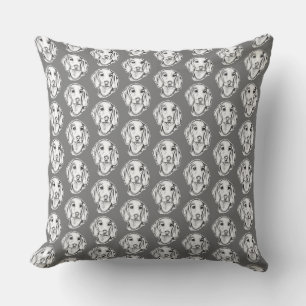 dachshund hand drawn sketch black white puppy dog  throw pillow