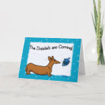 Dachshund Hanukkah Card<br><div class="desc">It's true - Hanukkah is upon us and the dreidels are coming as this startled weiner dog has found.</div>