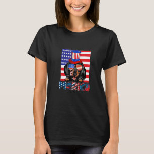 Dachshund Happy 4th Of July American Flag Independ T-Shirt