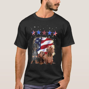 Dachshund Happy American Independence Day July 4th T-Shirt