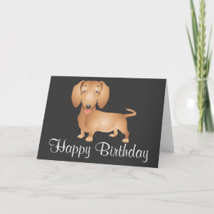 Dachshund  Happy Birthday Card - Verse inside