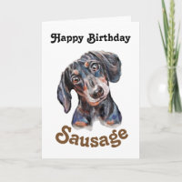 Dachshund "Happy Birthday sausage" dog art