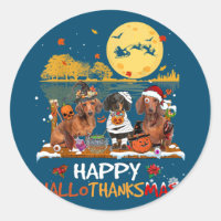 Dachshund Happy Hallothanksmas Halloween Thanksgiv