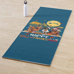 Dachshund Happy Hallothanksmas Halloween Thanksgiv Yoga Mat