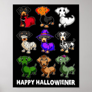 Dachshund Happy Halloweiner Fun Halloween Dogs Lov Poster