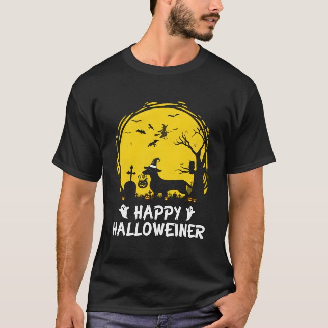 Dachshund Happy Halloweiner Funny Halloween Dogs L T-Shirt (Front)