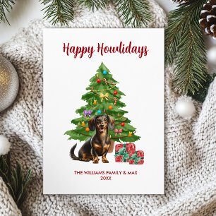 Dachshund Happy Howlidays Card