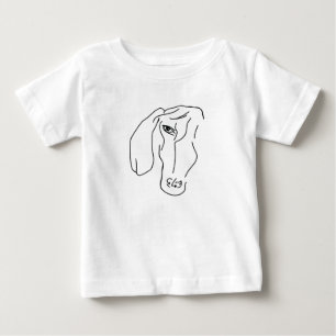 Dachshund Head, Art Drawing  Baby T-Shirt