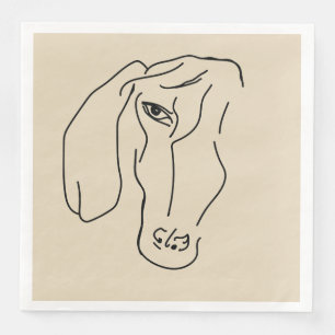Dachshund Head, Art Drawing Paper Napkin