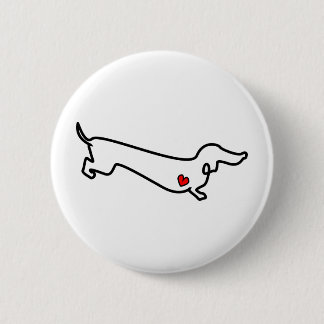 Dachshund Heart 2 Inch Round Button