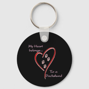 Dachshund Heart Belongs Keychain