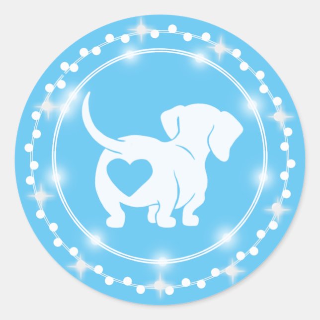 Dachshund Heart Love Sticker (Front)