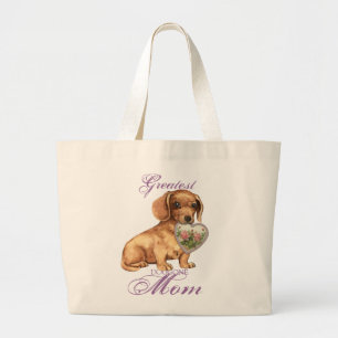 Dachshund Heart Mom Large Tote Bag
