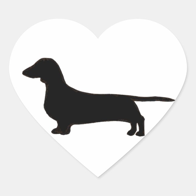 dachshund heart sticker (Front)