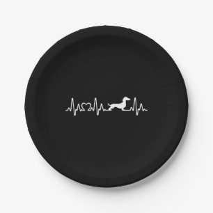 Dachshund Heartbeat Paper Plate