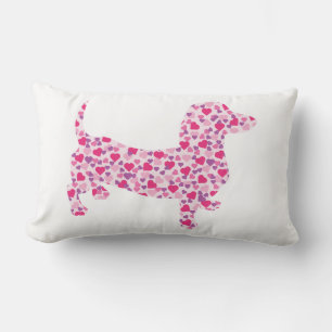 Dachshund Hearts Lumbar Pillow