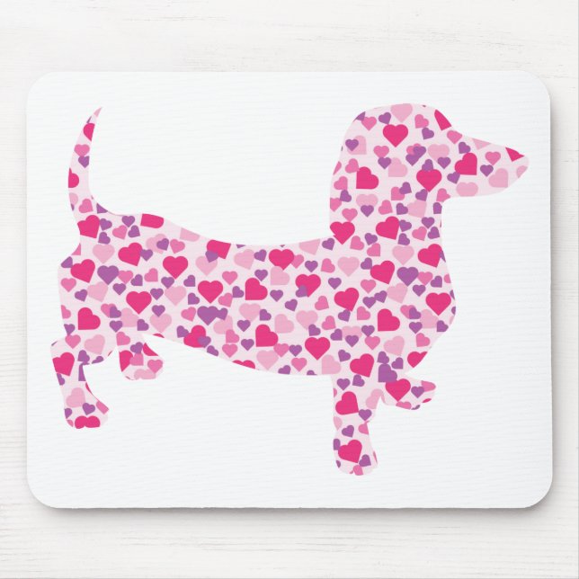 Dachshund Hearts Mouse Pad (Front)