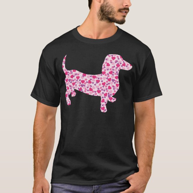 Dachshund Hearts T-Shirt (Front)