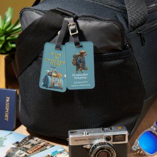 Dachshund Hiker Personalized  + Hi it' Me bag Luggage Tag