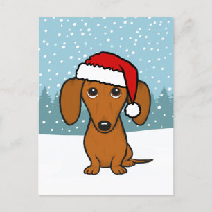 Dachshund Holiday Cute Pet Wiener Dog Custom Postcard