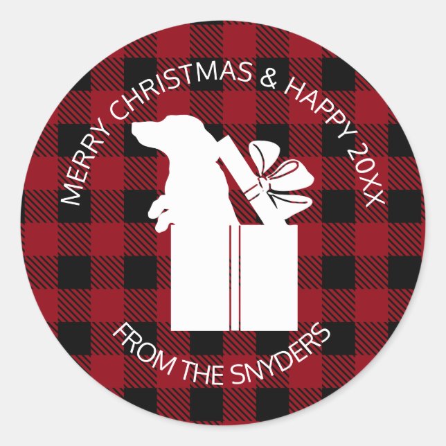 Dachshund Holiday Gift Classic Round Sticker (Front)