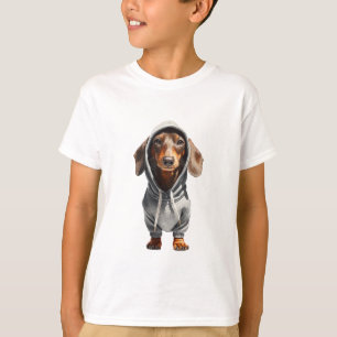 Dachshund Hoodie Pose Kids T-Shirt