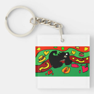 Dachshund hot dog  keychain