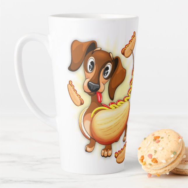 Dachshund Hot Dog Latte Mug (In Situ)