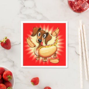 Dachshund Hot Dog Napkin