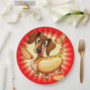 Dachshund paper hot sale plates