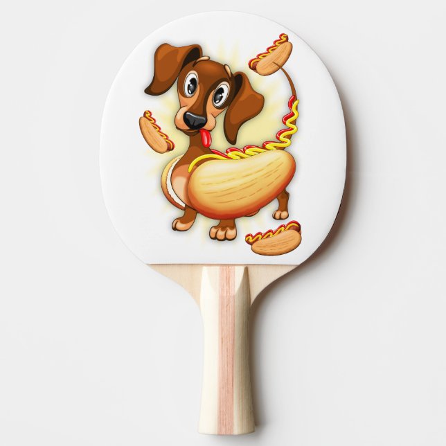Dachshund Hot Dog Ping Pong Paddle (Front)