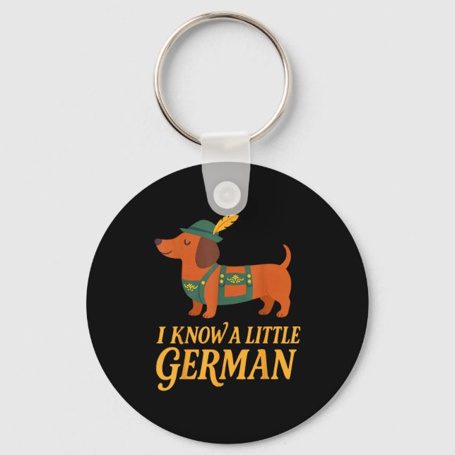 Dachshund I Know Little German Dog Women Men  Keychain (Front)