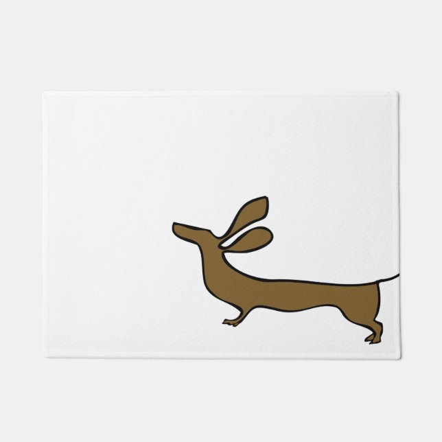 Dachshund illustration flying ears doormat (Front)