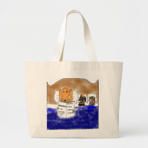 Dachshund illustration large tote bag