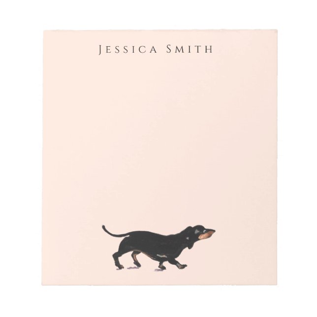 Dachshund illustration on Pink Notepad (Front)