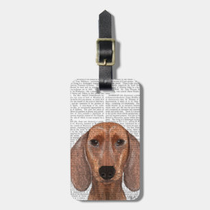 Dachshund Illustration Plain Luggage Tag
