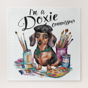 Dachshund I'm a Doxie Connoisseur Jigsaw Puzzle