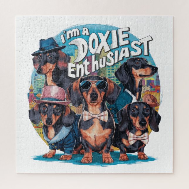 Dachshund I'm A Doxie Enthusiast Jigsaw Puzzle (Vertical)