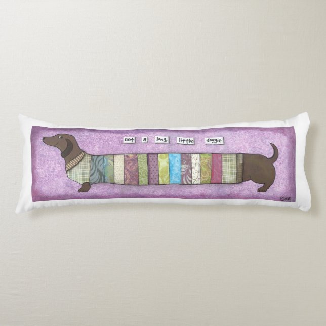 Dachshund in a Sweater - Funny Doxie Pillow (Front)