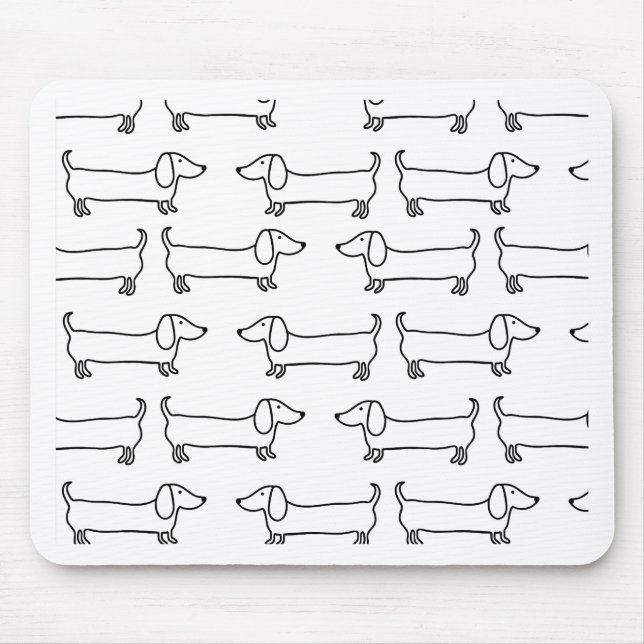 Dachshund in black-white mouse pad (Front)