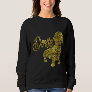 Dachshund In Gold Decorative Pattern Sweatshirt