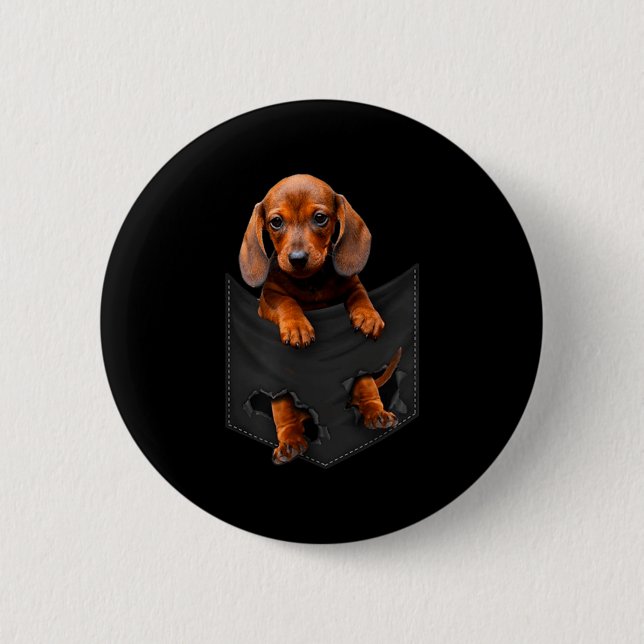 Dachshund In My Cket  2 Inch Round Button (Front)