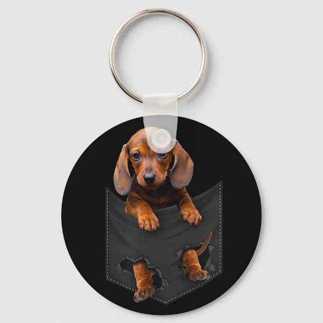 Dachshund In My Pocket Dachshund Weiner Dog Gift Keychain (Front)