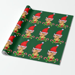 Dachshund in Santa Hat Christmas Wrapping Paper