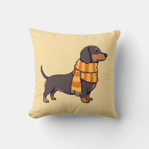 Dachshund in Winter Throw Pillow