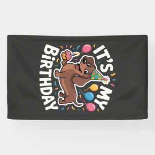 Dachshund It's My Birthday Banner